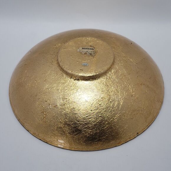 Glass Gold Leaf Bowl Crinkle Foil Decorative Fall Leaves Plate Fall Season - Picture 2 of 12